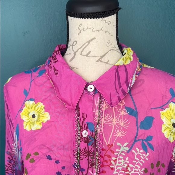 Soft Surroundings XL Dress Pink Under the Sea Embellished with Gems - Picture 4 of 8